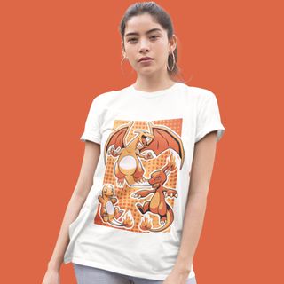 Nome do produtoCamiseta Unissex Pokémon - Evoluções Charmander