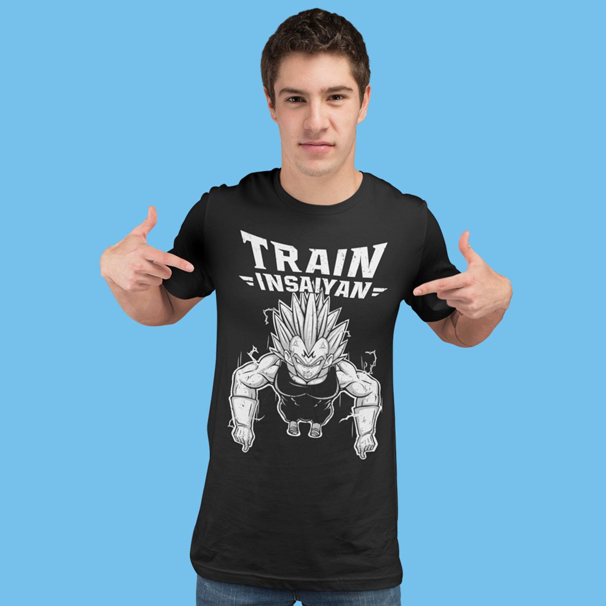 Nome do produto: Camiseta Unissex Vegeta Train Insaiyan - GYM 