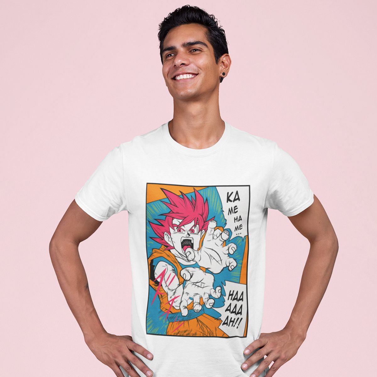 Nome do produto: Camiseta Unissex Dragon Ball - Goku Deus Super Sayajin