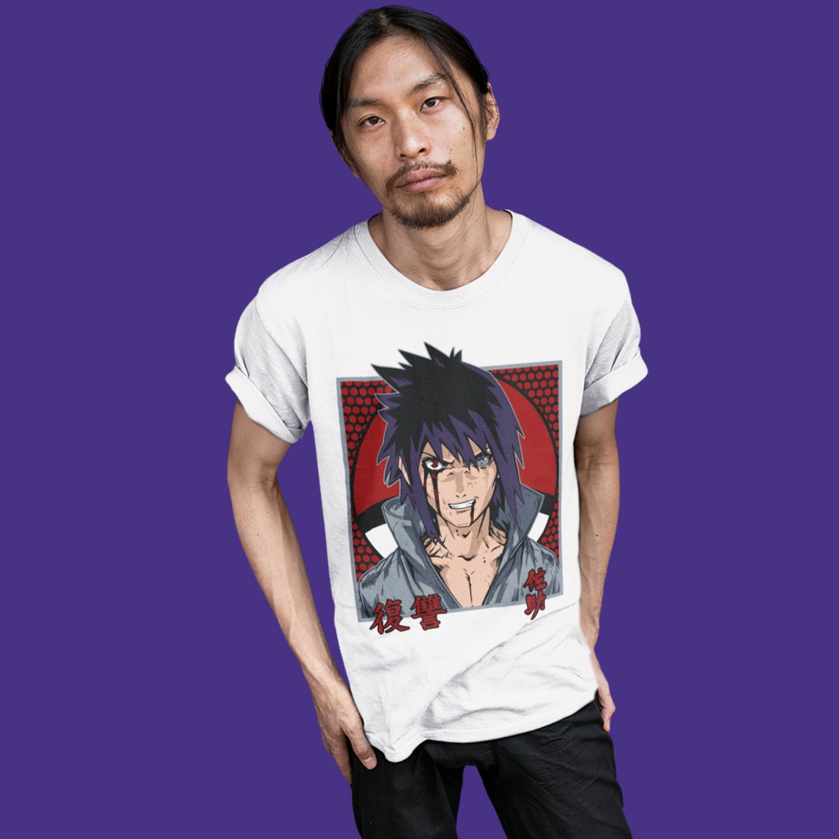 Nome do produto: Camiseta Unissex Naruto - Uchiha Sasuke