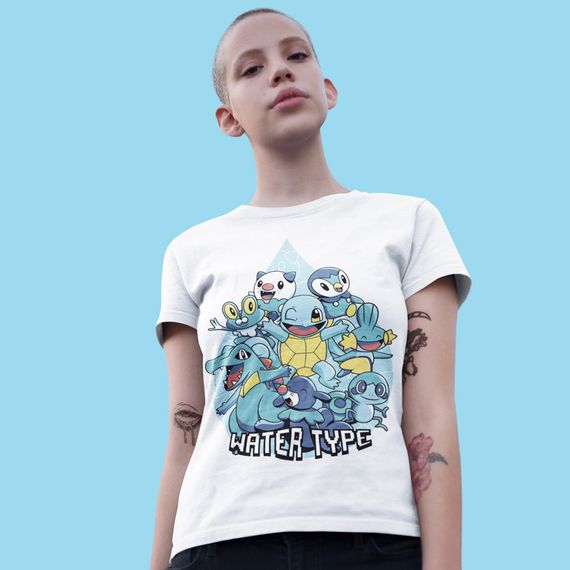 Camiseta Unissex Pokémon - Pokémons de Água