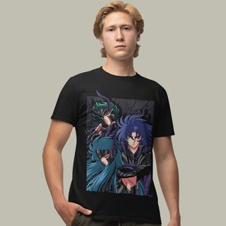 Nome do produtoCamiseta Unissex Saint Seiya - Saga, Camus e Shura