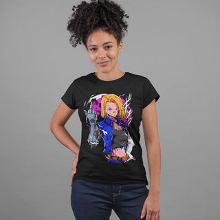 Nome do produtoCamiseta Feminina Dragon Ball - Android 18