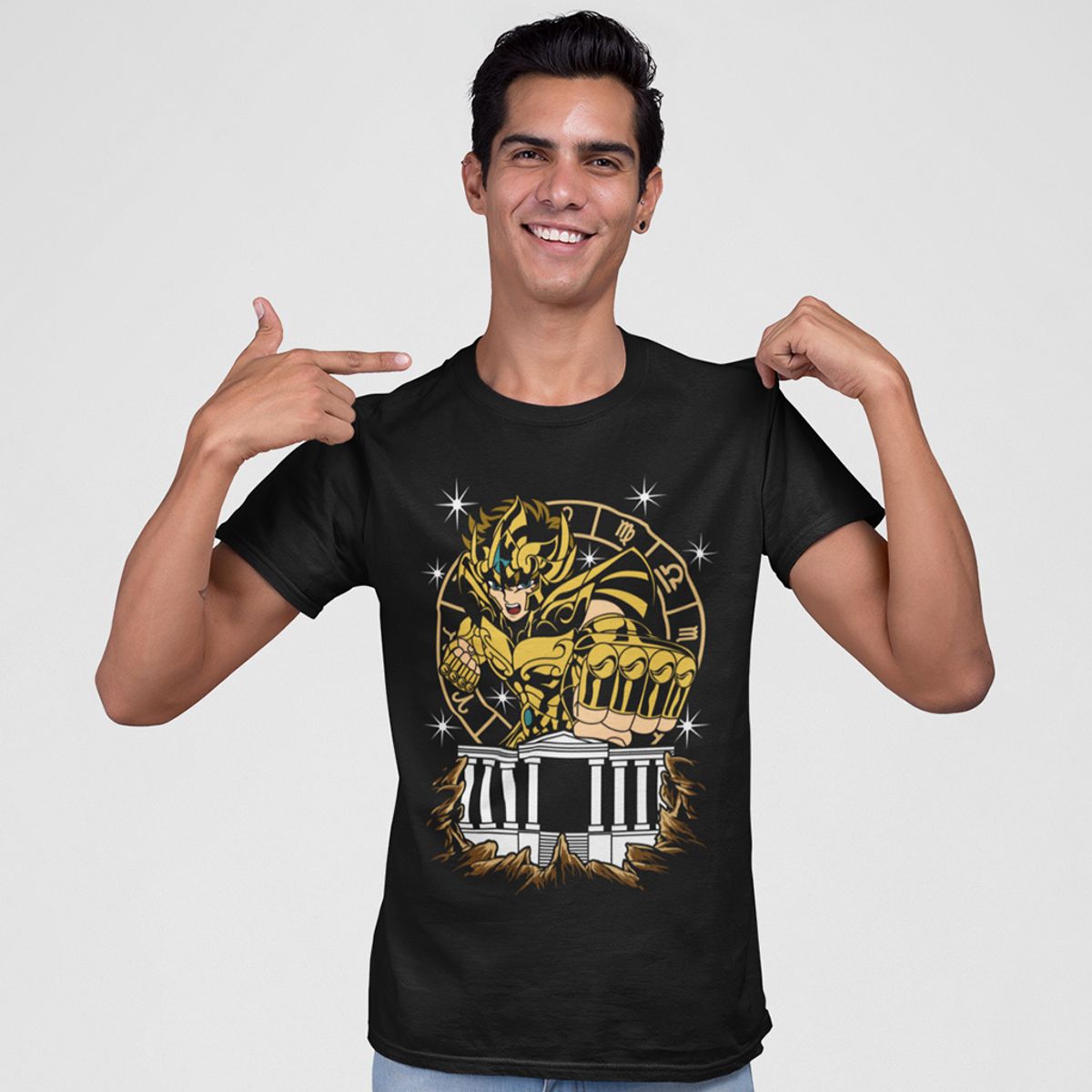 Nome do produto: Camiseta Unissex Saint Seiya - Aioria de Leão