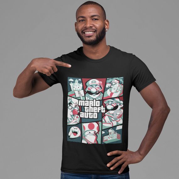 Camiseta Unissex Mario - Mario Theft Auto