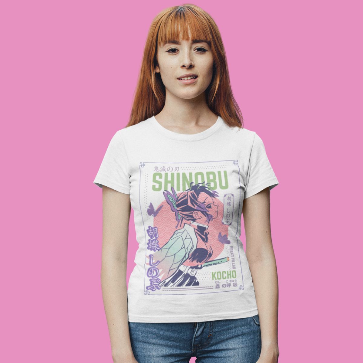 Nome do produto: Camiseta Unissex Demon Slayer - Shinobu Kochō