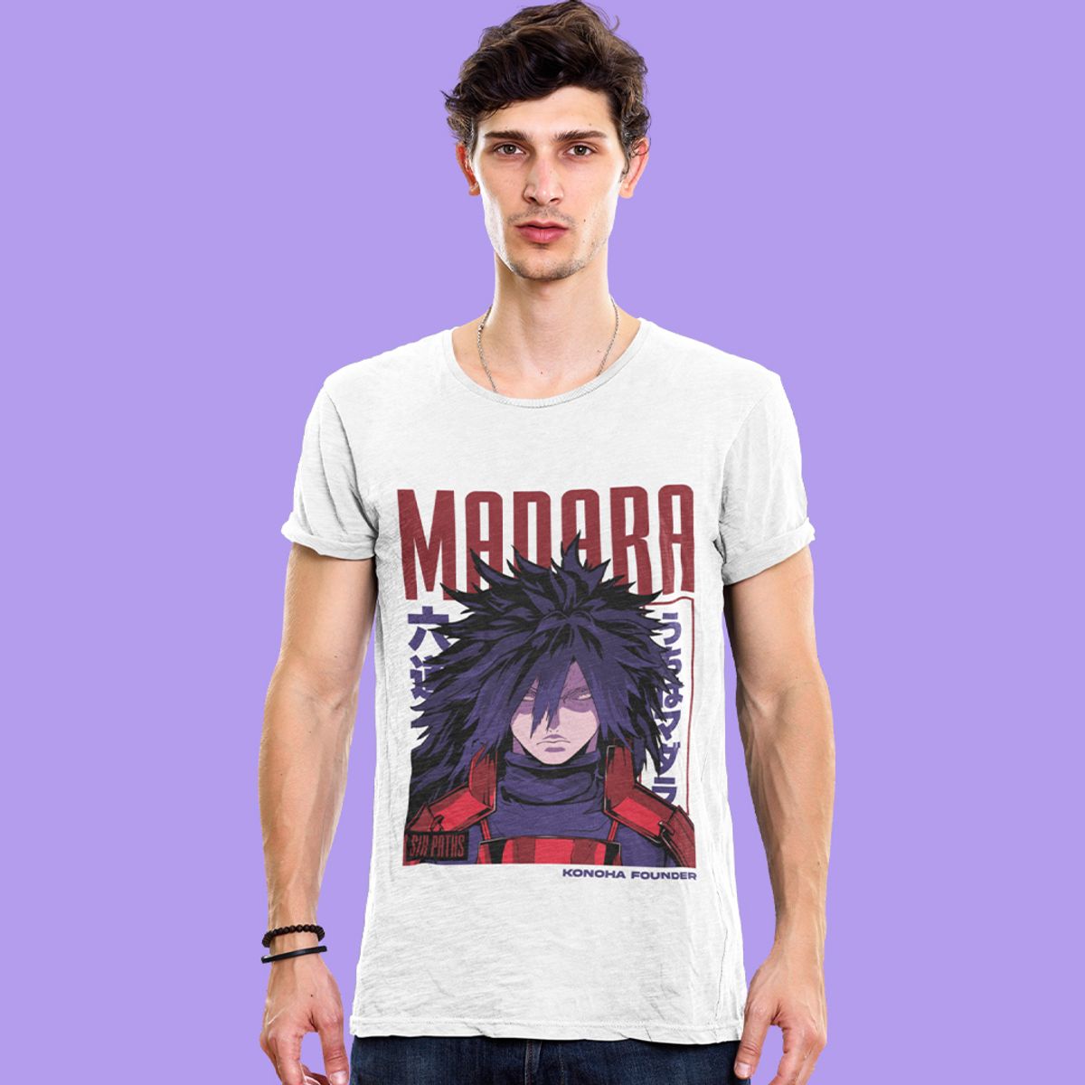 Nome do produto: Camiseta Unissex Naruto - Uchiha Madara Fundador Konoha