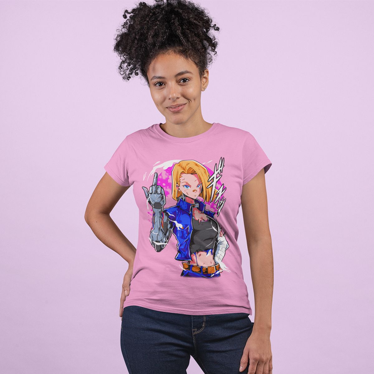 Nome do produto: Camiseta Feminina Dragon Ball - Android 18