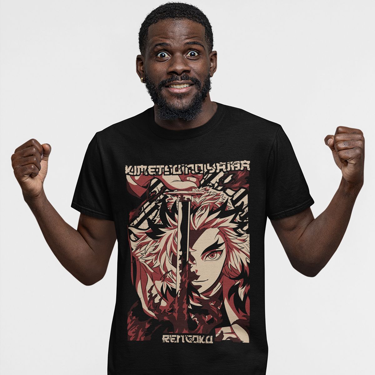 Nome do produto: Camiseta Unissex Demon Slayer - Rengoku