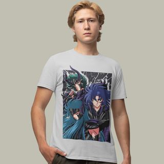 Nome do produtoCamiseta Unissex Saint Seiya - Saga, Camus e Shura