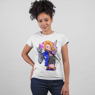 Nome do produtoCamiseta Feminina Dragon Ball - Android 18