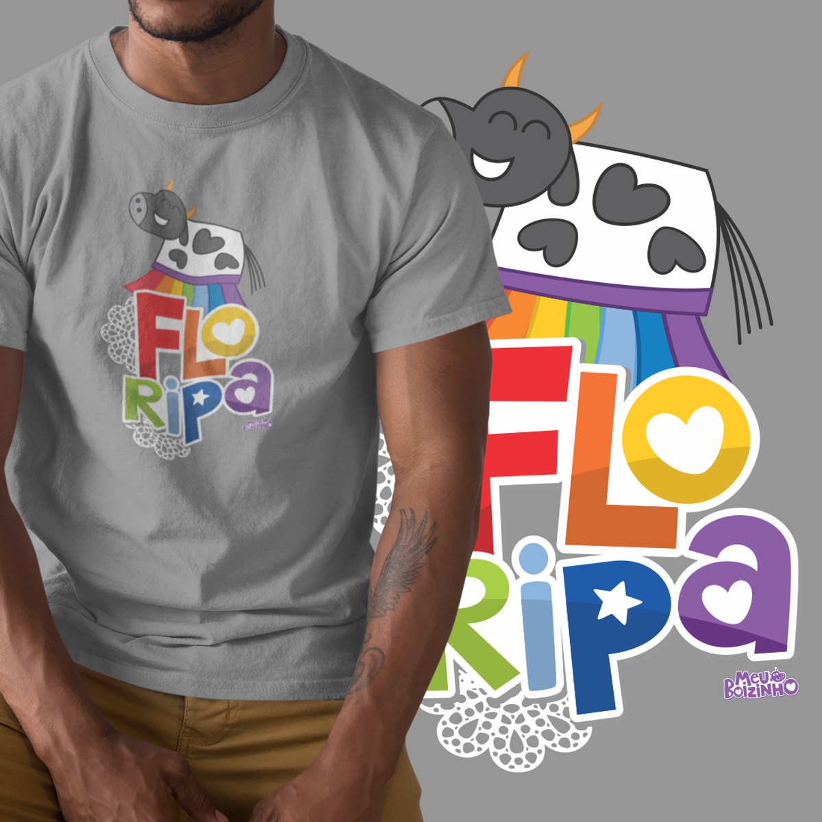 Nome do produto: Camiseta Adulto Unissex Floripa Meu Boizinho