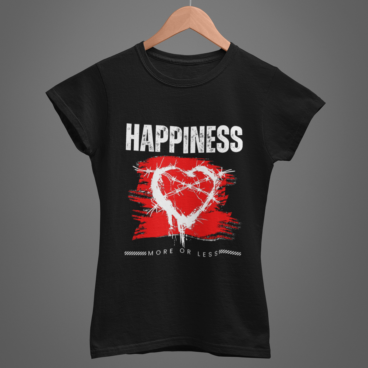 Nome do produto: Camiseta Baby Long Happiness Preta