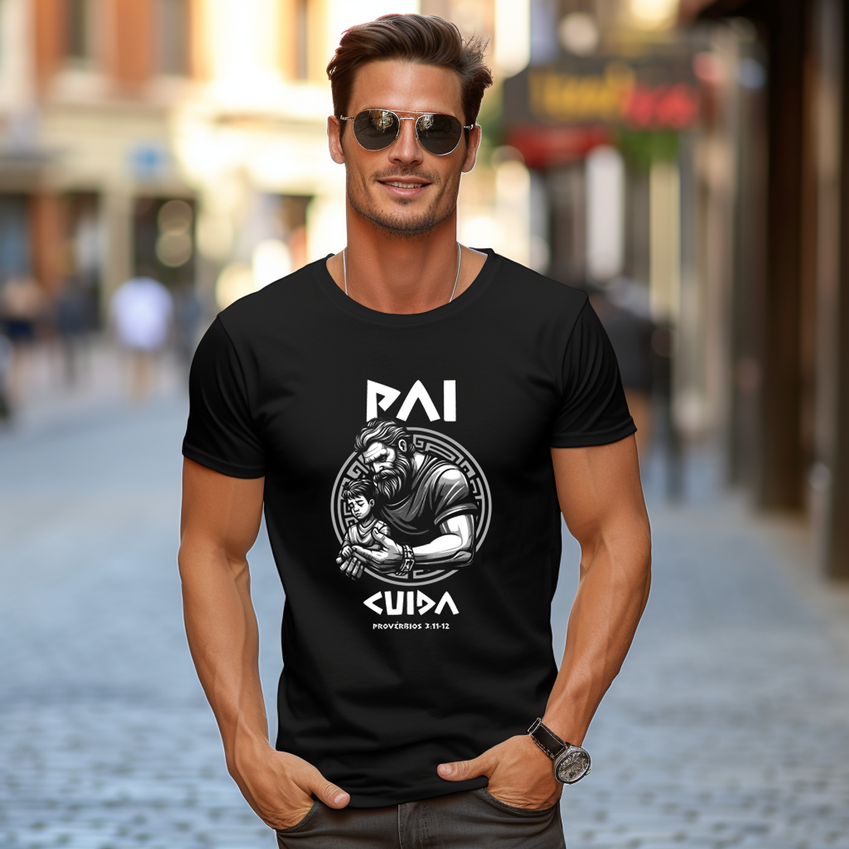 Nome do produto: CAMISA QUALITY | PAI CUIDA PROVÉRBIOS 3:11-12