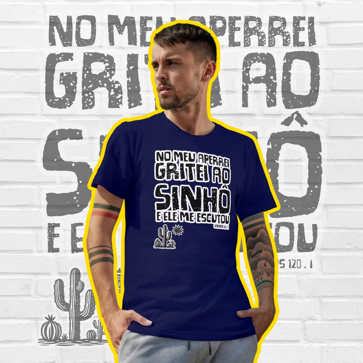 Nome do produto: T-Shirt Masculina No meu aperrei gritei ao Sinhô