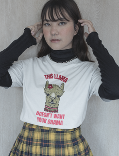 Nome do produtoCamiseta Feminina - Lhama Sem Drama