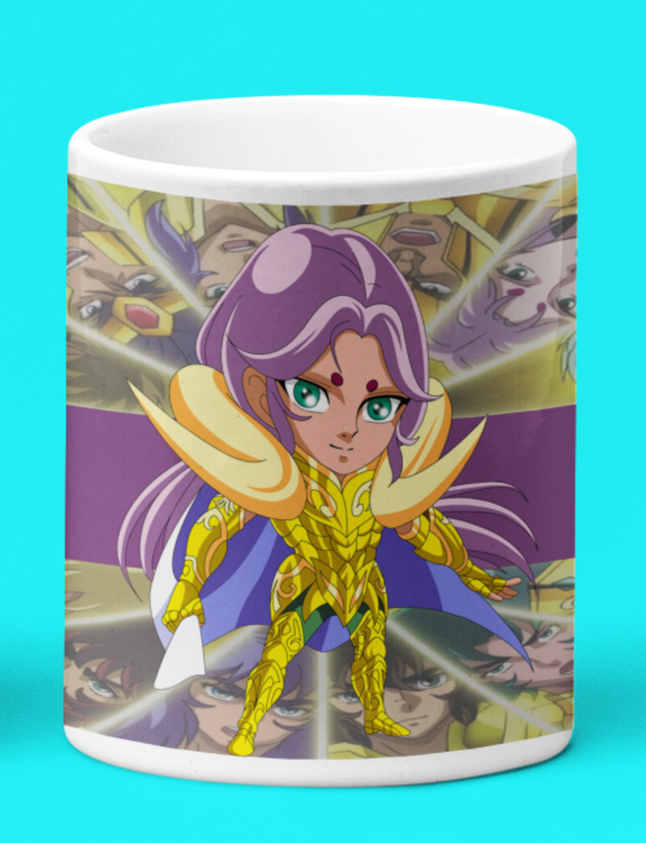 Nome do produto: Caneca Branca - Saint Seiya Aries