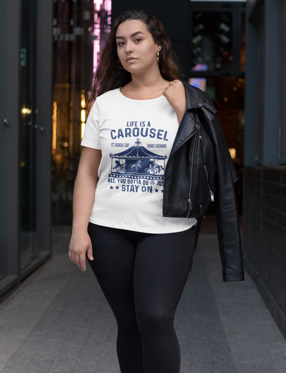 Nome do produto: Camiseta Plus Size Unissex - Carrossel da Vida