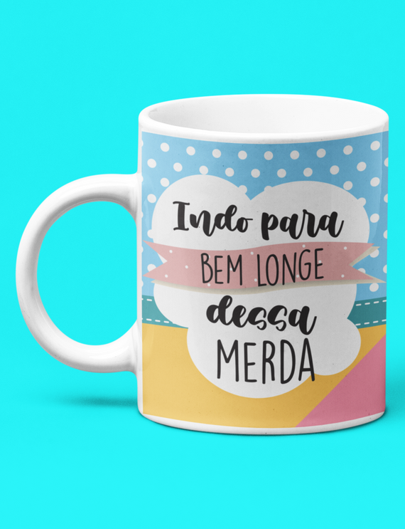 Caneca Branca - Indo Bem Longe