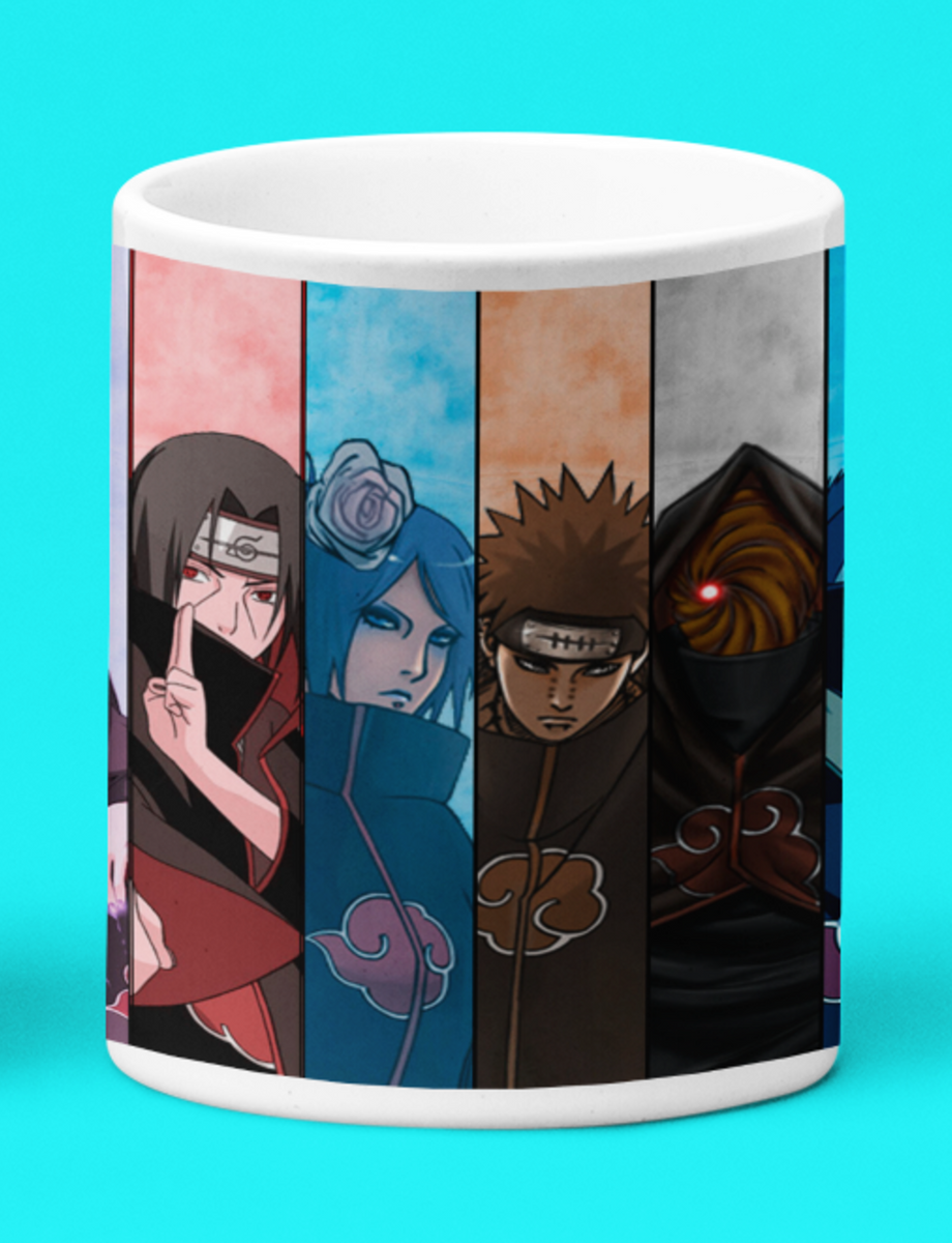 Nome do produto: Caneca Branca - Akatsuki Shadows