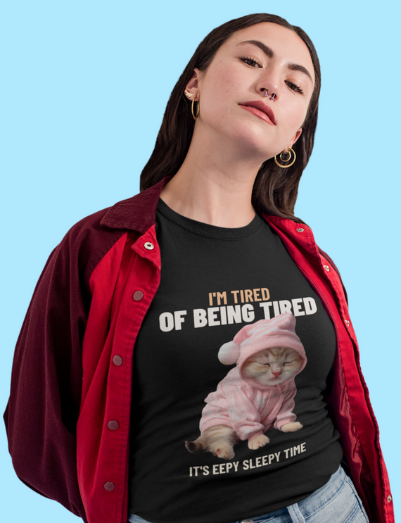 Camiseta Feminina - Gatinho Sonolento