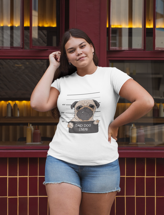 Camiseta Plus Size Unissex - Pug Delinquente