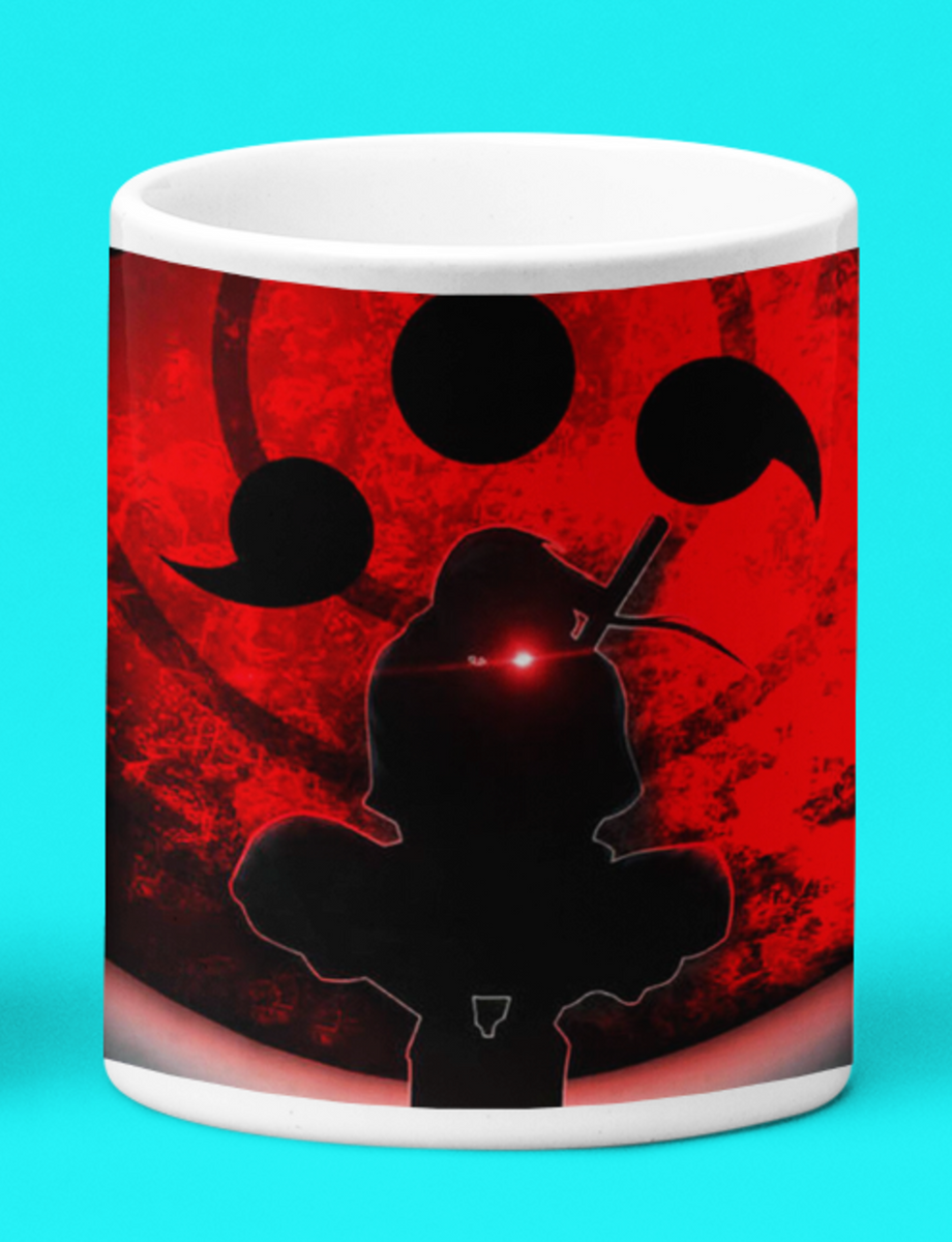 Nome do produto: Caneca Branca - Itachi\'s Crimson Moon