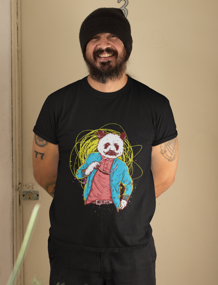 Nome do produto: Camiseta Unissex - Panda Hipster