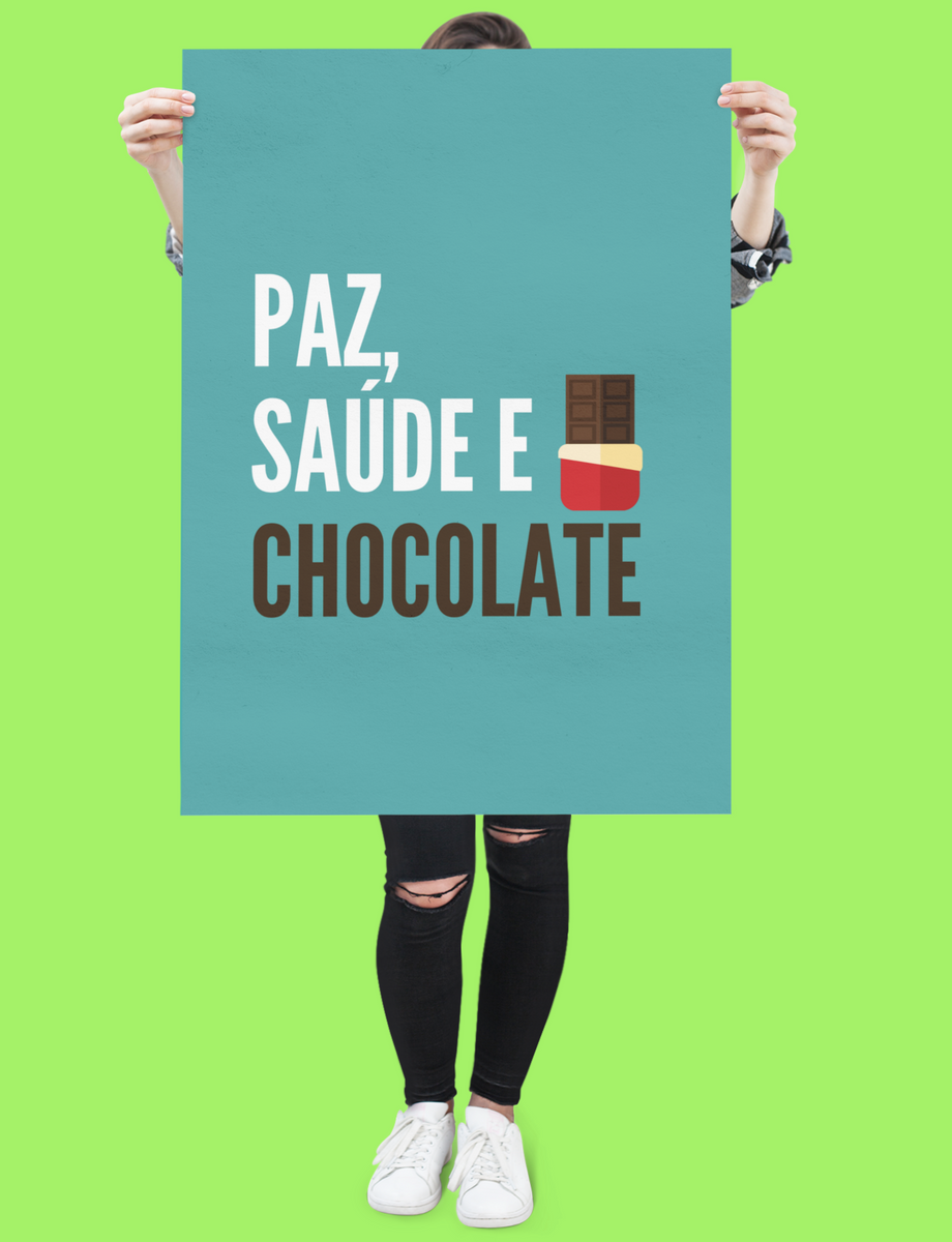 Nome do produto: Pôster Retrato - Os 3 Desejos: Paz, Saúde e Chocolate