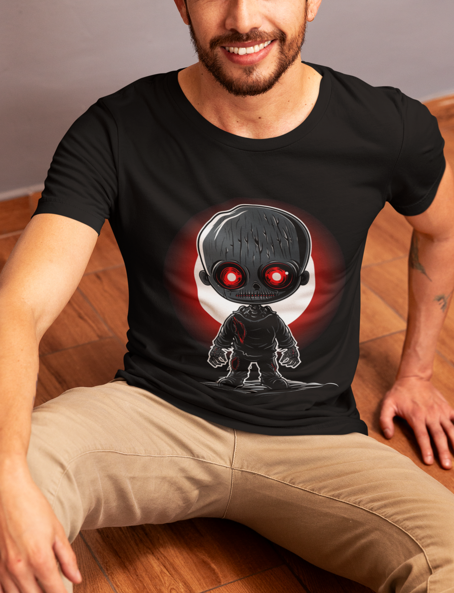 Nome do produto: Camiseta Unissex - Boneco Sombrio