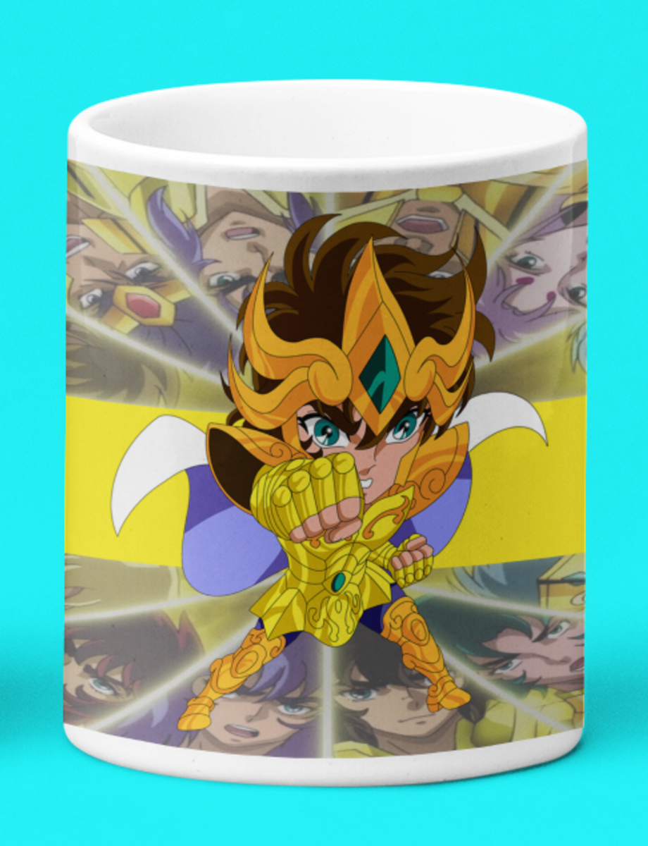 Nome do produto: Caneca Branca - Saint Seiya Leo