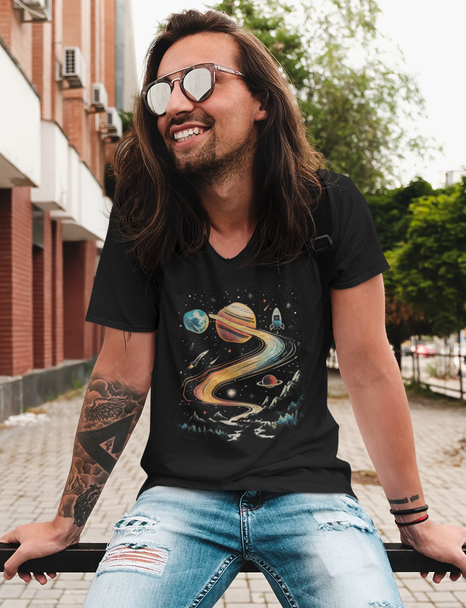 Nome do produto: Camiseta Unissex - Cosmic Roadtrip