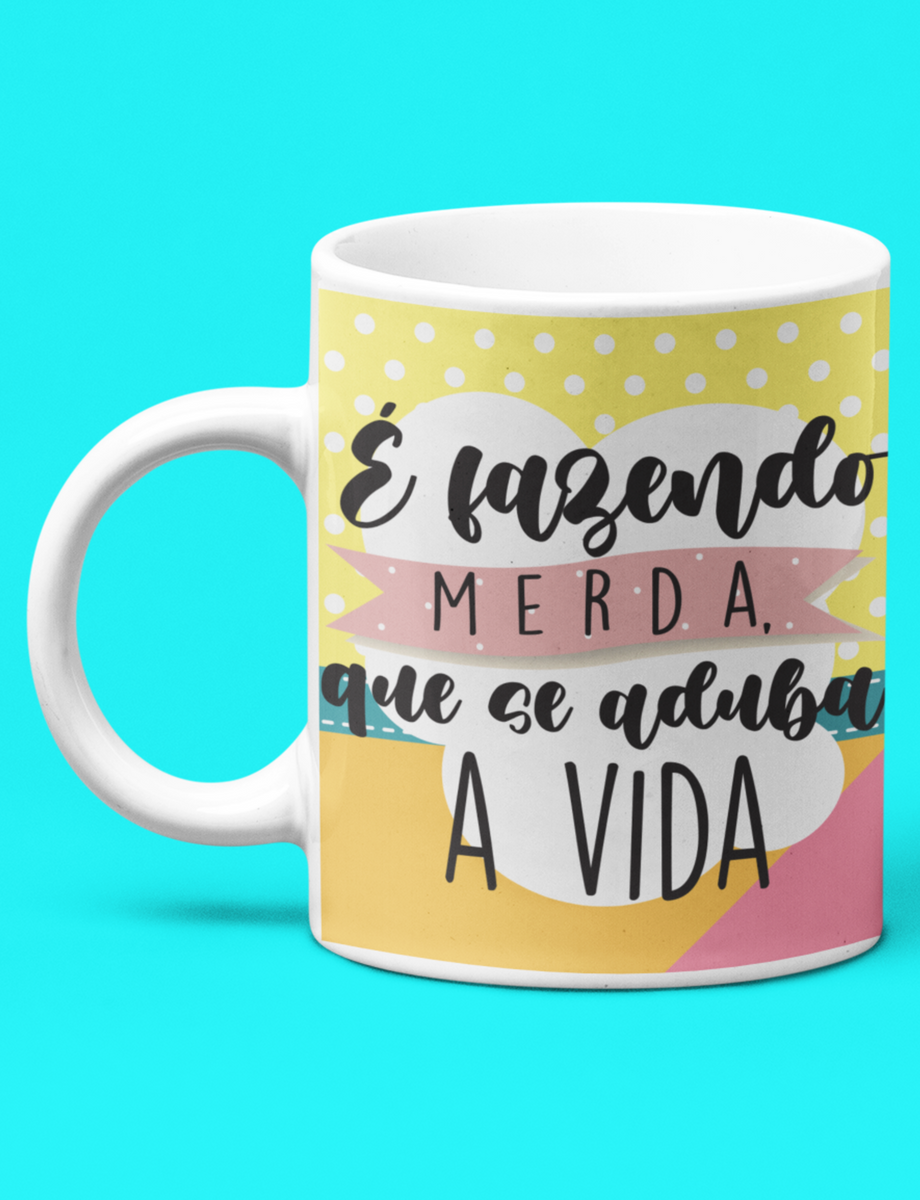 Nome do produto: Caneca Branca - Adubando a Vida