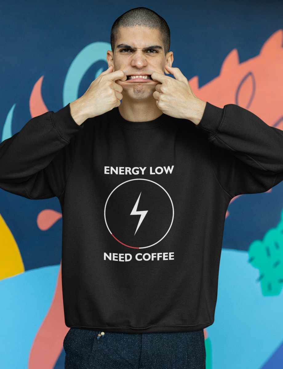 Nome do produto: Moletom Fechado - Energy Low, Need Coffee