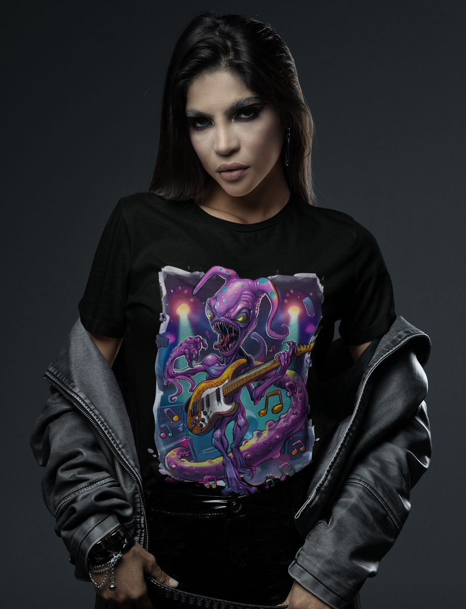 Nome do produto: Camiseta Unissex - Alien Rocker