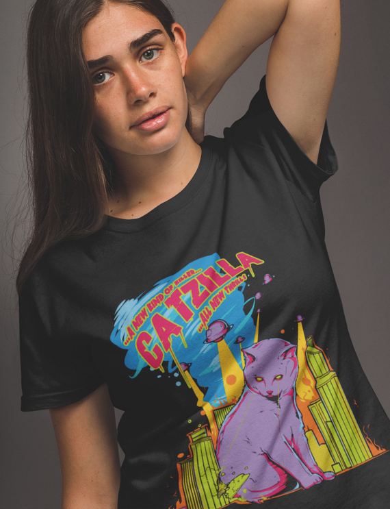 Camiseta Feminina - Catzilla Ataca!