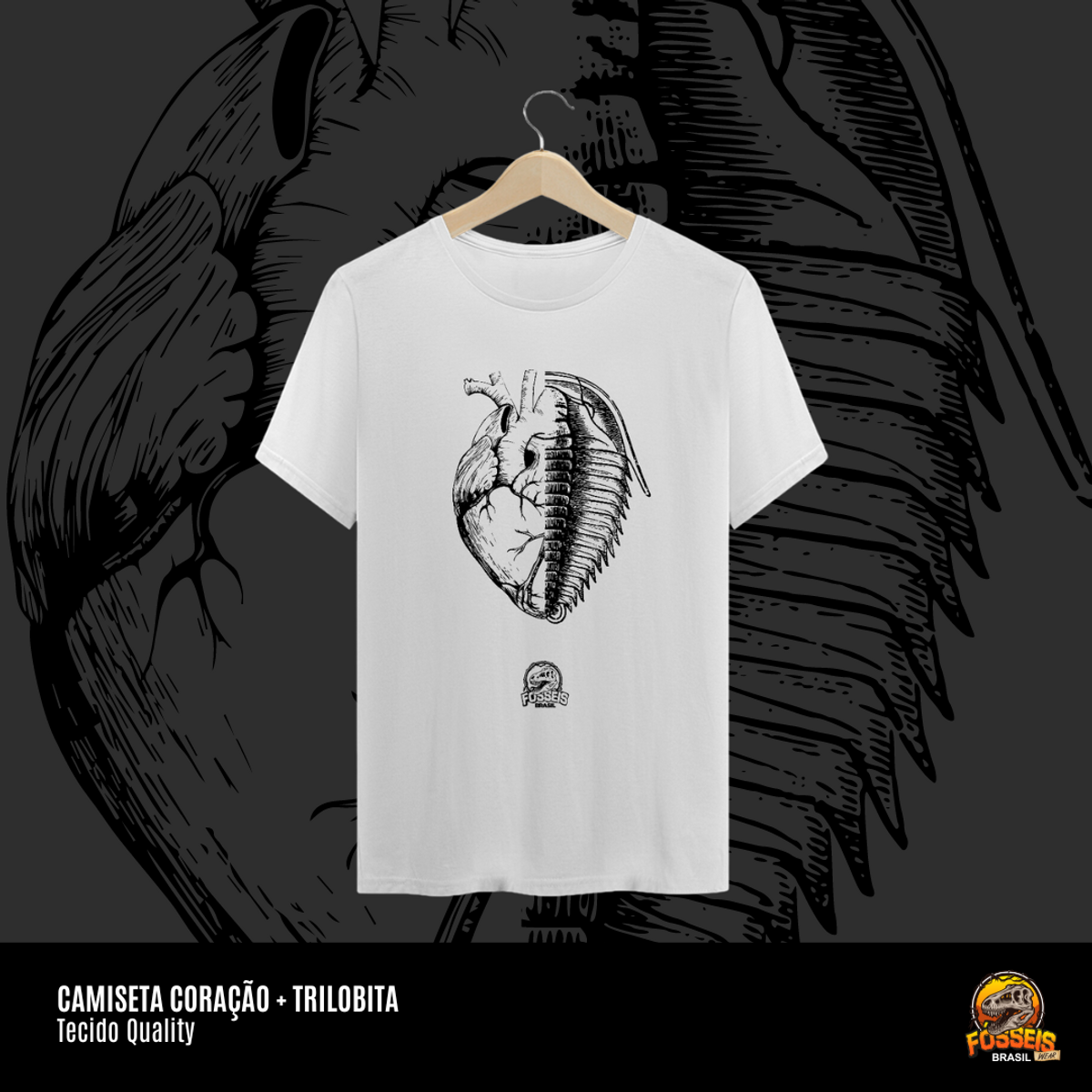 Nome do produto: Camiseta - Coração + Trilobita