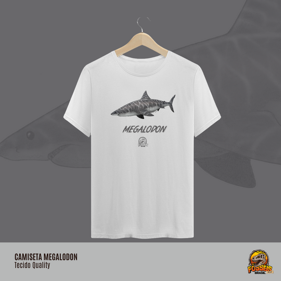 Camiseta Megalodon em Cor | Ilustração por Leandro Sanches