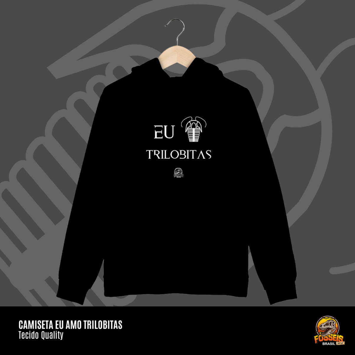 Nome do produto: Moletom Canguru - EU AMO TRILOBITAS