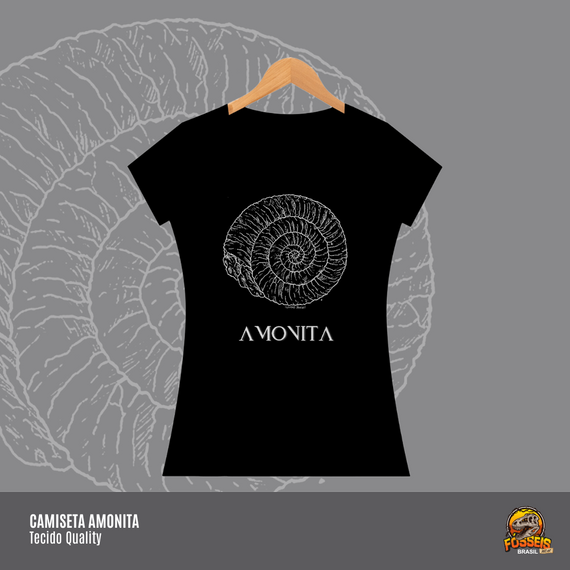 Camiseta Feminina Amonita | Ilustração por Leandro Sanches