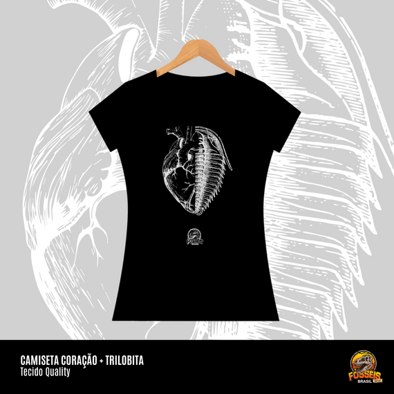 Camiseta Feminina - Coração + Trilobita