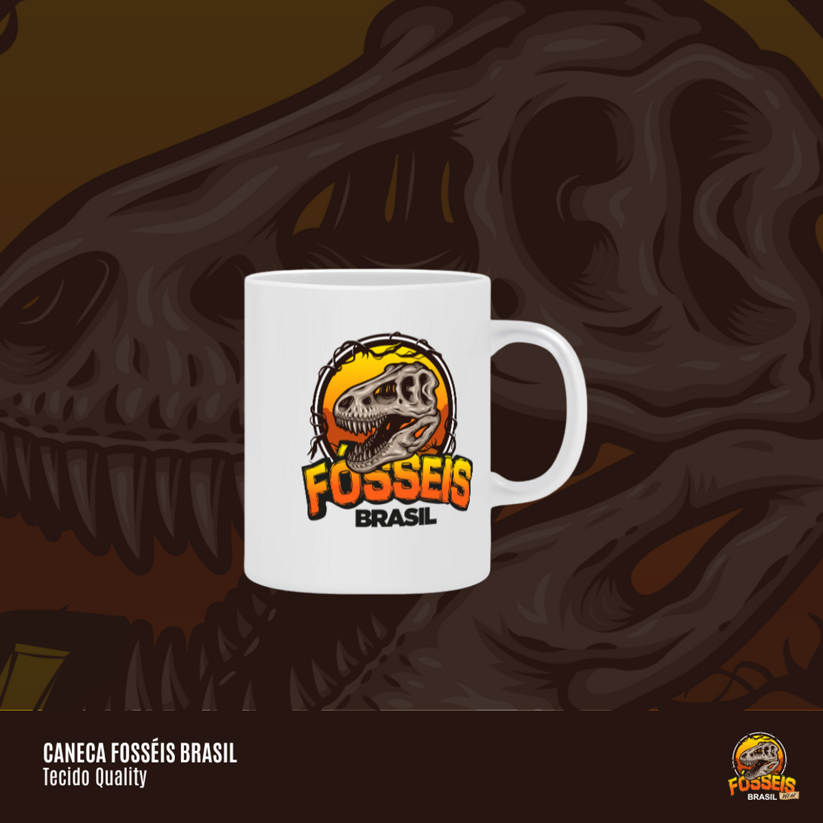 Nome do produto: Caneca Fósseis Brasil