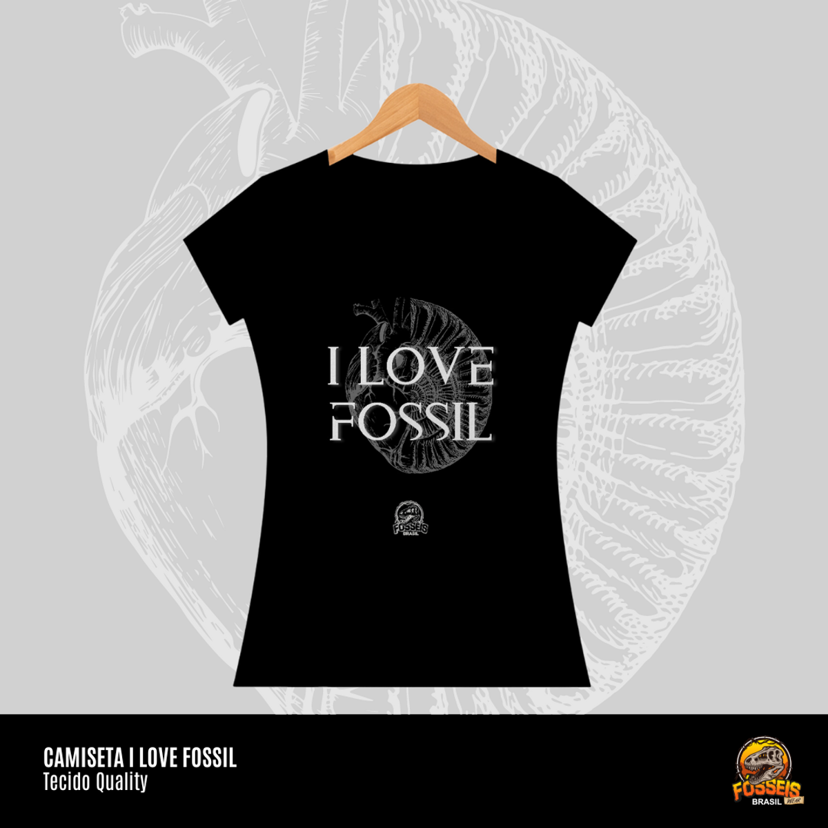 Nome do produto: Camiseta Feminina - I LOVE FOSSIL