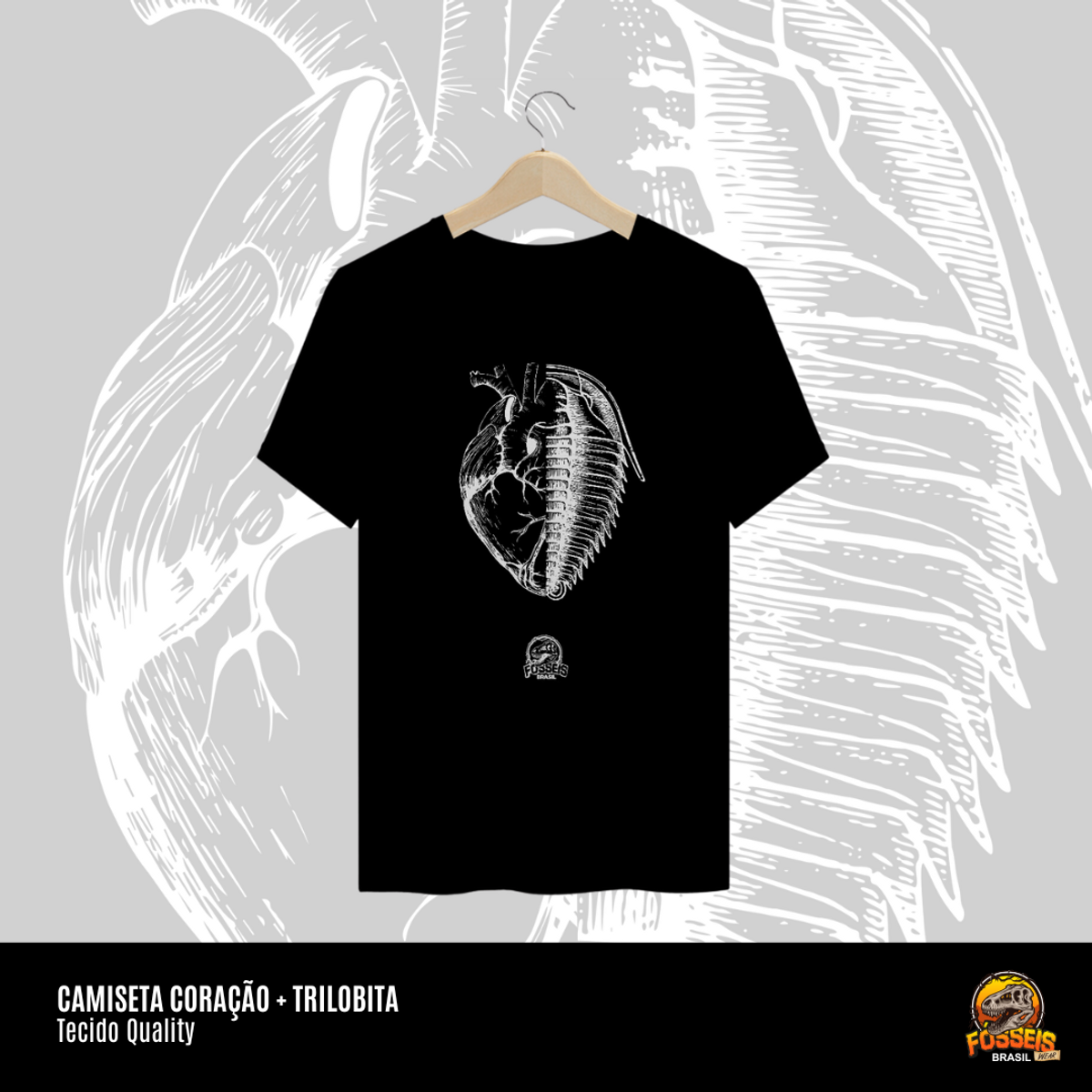 Nome do produto: Camiseta - Coração + Trilobita