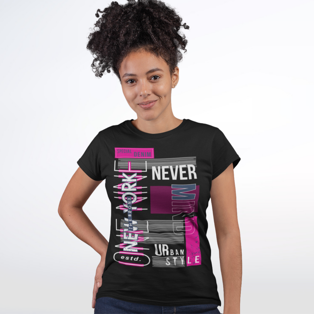 Nome do produto: Camiseta Feminina New York Never Mind