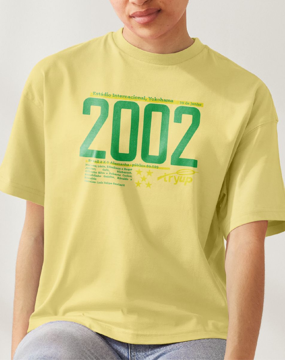 Nome do produto: camiseta tryUP copa2002 amarela // algodão Estonado