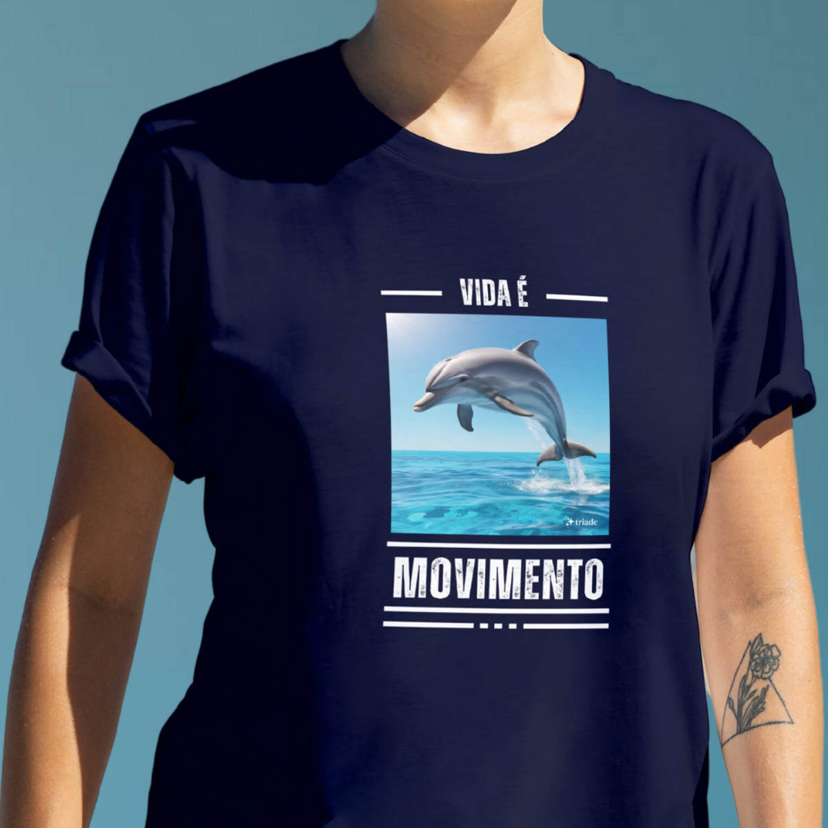 Nome do produto: Camiseta Quality Vida é Movimento Golfinho