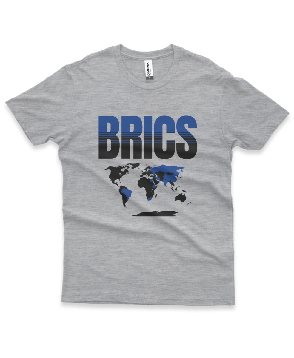 Nome do produto: Camisa BRICS azul/preta mapa