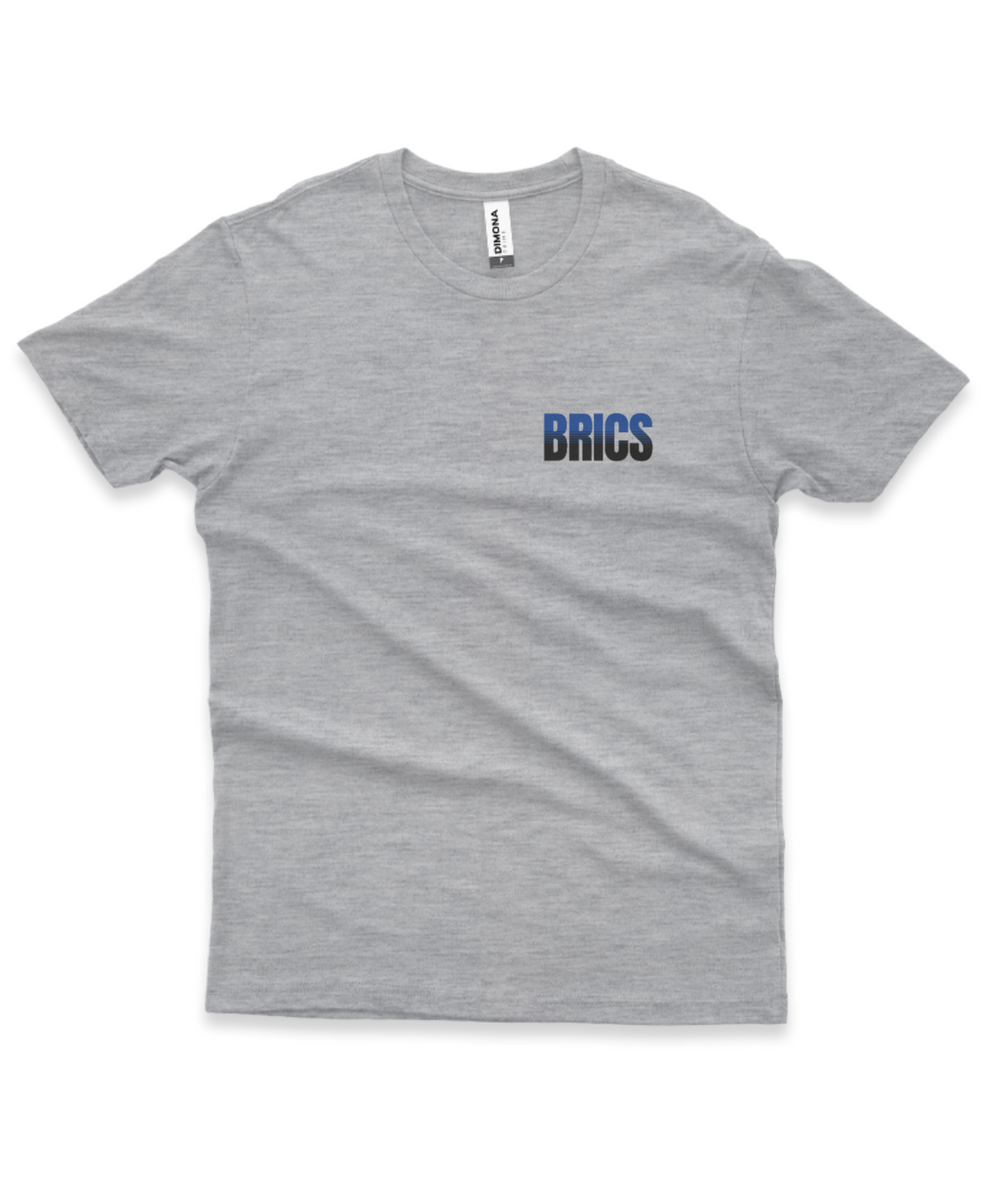 Nome do produto: Camisa BRICS azul/preta discreta