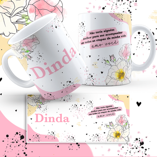 Nome do produtoCaneca Batizado Minimalista - Dinda - Presente Ideal Para Batismo 